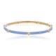 0.60 Ct 14k Yellow Gold H Color Si Clarity Diamond Bangle Bracelet Blue Enamel