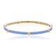 0.60 Ct 14k Yellow Gold H Color Si Clarity Diamond Bangle Bracelet Blue Enamel