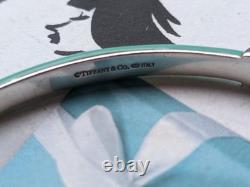 100% Genuine Tiffany & Co Blue Enamel X Signature bangle sterling silver
