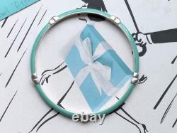 100% Genuine Tiffany & Co Blue Enamel X Signature bangle sterling silver