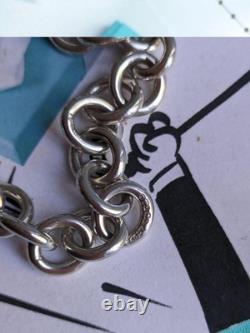 100% Genuine Tiffany & Co bracelet with Blue enamel Rtt Heart Charm ste Silver