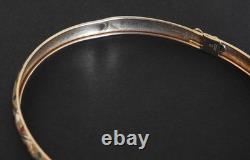 10k Yellow Gold Bangle Bracelet, Matching Earrings with Colored Enamel Dots 6.3 gm