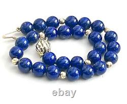 14K Gold FIC Bracelet Royal Navy Blue Enamel Beads 10gr 7.75 14ct Yellow Gold