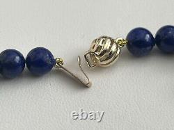 14K Gold FIC Bracelet Royal Navy Blue Enamel Beads 10gr 7.75 14ct Yellow Gold