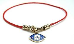 14k gold kabbalah red string original authentic bracelet blue evil eye blessed