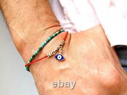 14k gold kabbalah red string original authentic bracelet blue evil eye blessed