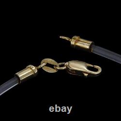 18k 750 Real Yellow GOLD and Blue Green ENAMEL Bar Italy Bracelet Womens 8 inch