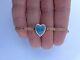 1900 14k Gold Blue White Enamel Guilloche Heart Photo Locket Childs Bracelet