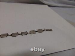 1940s STERLING SILVER ENAMEL NAUTICAL FLAG WWII SPELLS SWEETHEART BRACELET 7