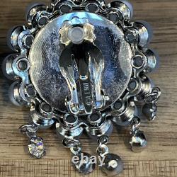 1950's LERU Blue Moon Glow Borealis Enamel Necklace Earrings Bracelet Set Parure