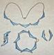 1950s Sterling 925s Blue Guilloche Enamel Necklace Bracelet Earrings Brooch Set
