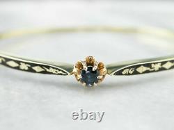 1CT Round Cut Blue Sapphire Enamel Women's Bracelet 7.25 14K Yellow Gold Over