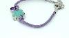 320bea Sterling Silver Blue Enamel And Purple Stone Adjustable Lilac Cord Bracelet 7 Inches