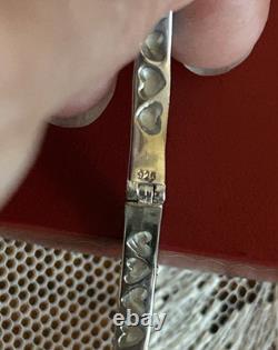 $350 Sterling Silver Turquoise Blue Enamel Butterfly Stackable Bangle Bracelet