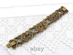 60s MCM Modernist Turquoise Blue Enamel Bronze Bracelet by Dominique Piéchaud