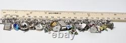60s Sterling Bracelet 22 Charms Enamel Chunky Movers Essex Jelly Belly Vintage