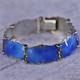 7.25, Norway Gold Over Sterling 925 Silver Handmade Bracelet With Blue Enamel