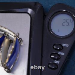7.25, Norway gold over sterling 925 silver handmade bracelet with blue enamel