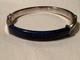 7 Milor Italy 925 Sterling Silver Blue Enamel Hinged Bangle Bracelet 19.9g