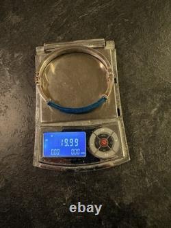 7 Milor Italy 925 Sterling Silver blue Enamel Hinged Bangle Bracelet 19.9g
