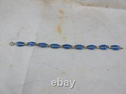 925 Silver & Blue Enamel Bracelet, C1960's