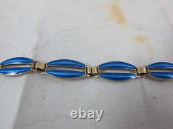 925 Silver & Blue Enamel Bracelet, C1960's
