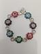 925 Sterling Silver Blue Topaz, Amethyst, Garnet, Peridot And Enamel Bracelet