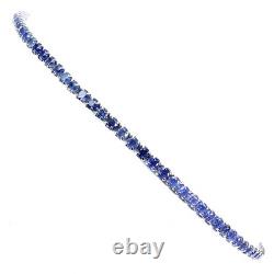 925 Sterling Silver Bracelet Blue Sapphire Round Diamond Cut 2mm Gemstone 8