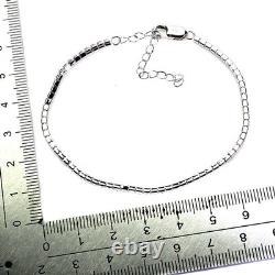 925 Sterling Silver Bracelet Blue Sapphire Round Diamond Cut 2mm Gemstone 8