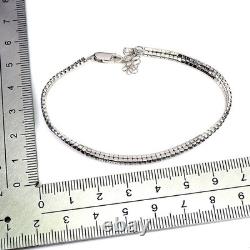 925 Sterling Silver Bracelet Round Blue Sapphire 1.5mm Gemstone Jewelry 7in