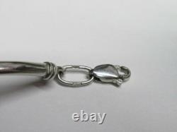 925 Sterling Silver Vintage Blue Gem Flower Bangle Bracelet Enamel Floral