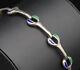 925 Sterling Silver Vintage Green & Blue Enamel Wrench Link Bracelet Bt9708