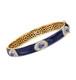 925 Sterling Silver Yellow Gold Tanzanite Enamel Bangle Bracelet 6.50ct Zircon