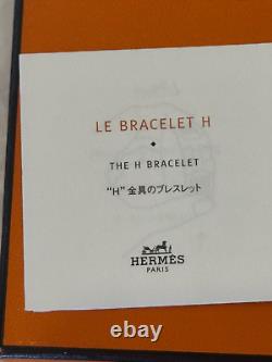 AUTHENTIC HERMES Enamel Clic H Bangle Blue Bracelet Size PM