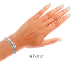 Affinity Diamonds Sterling Silver 0.75 cttw, Blue Enamel Bracelet, 6-3/4