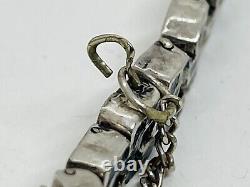 Alba Jaime Quiroz Vintage Mexican Sterling Silver Blue Enamel Snake Bracelet
