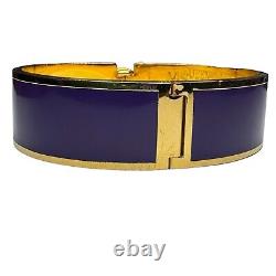 Alexander McQueen Blue Enamel Gold Tone Metal Bracelet Skull Hinge