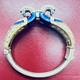 Amrita Singh 925 Sterling Silver Gold Color Blue Enamel Peacock Bangle Bracelet