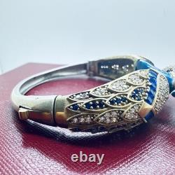 Amrita Singh 925 Sterling Silver Gold Color Blue Enamel Peacock Bangle Bracelet Amrita Singh 925 Sterling Silver Gold Color Blue Enamel Peacock Bangle Bracelet