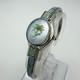 Andre Mouche Swiss Quartz Bangle Watch Blue Enamel Edelweiss Flower New Battery
