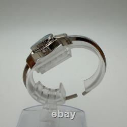 Andre Mouche Swiss Quartz Bangle Watch Blue Enamel Edelweiss Flower New Battery