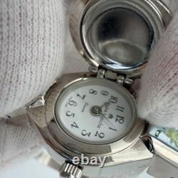 Andre Mouche Swiss Quartz Bangle Watch Blue Enamel Edelweiss Flower New Battery
