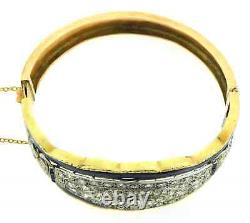 Antique 14k Diamond Sapphires Platinum Enameled Bangle Bracelet Best On Ebay