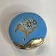 Antique 14k Yellow Gold Blue Enamel Lily Slider Bracelet Watch Chain Fob Charm
