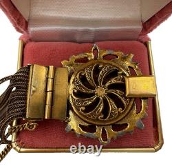 Antique Austro Hungarian Gold Filled Bracelet Hippocampus Blue Guilloche Enamel