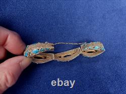 Antique Blue Enamel Lapis Sterling Silver Bracelet China 7