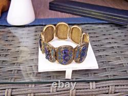 Antique Chinese Lapis, Enamel Bracelet. Rare Opportunity, Original Old Bracelet