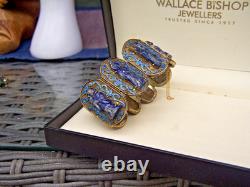 Antique Chinese Lapis, Enamel Bracelet. Rare Opportunity, Original Old Bracelet