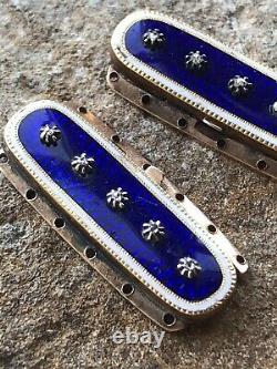 Antique Georgian Gold Blue Enamel And Diamond Mourning Jewellery Bracelet
