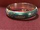 Antique Large Silver 925 Blue Enamel Bangle Bracelet. Rare, Perfect Condition